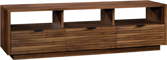 Main image of Sauder Harvey Park TV Credenza, Accommodates up to 70-Inch TV, Large Credenza - Grand Walnut Finish