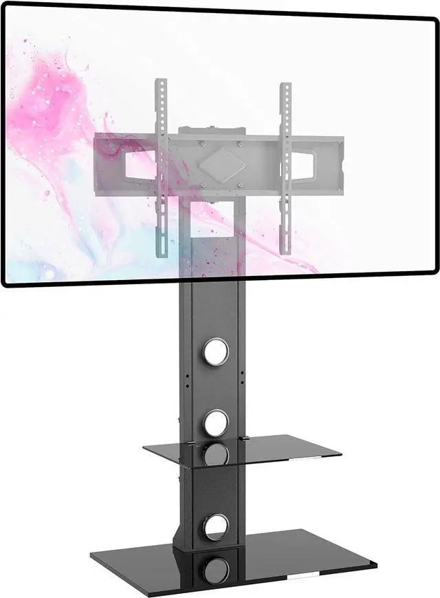 Main image of ProMounts Floor TV Stand Swivel for Most 37-72 Inch TVs, Height Adjustable TV Stand with ±25° Swivel, Floor TV Mount with Adjustable AV Shelf, Floor Monitor Stand Height Adjustable
