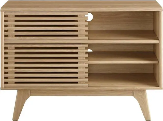 Alt view image 5 of 7 - Modway Render Mid-Century Modern Two-Tier Display Stand in Oak