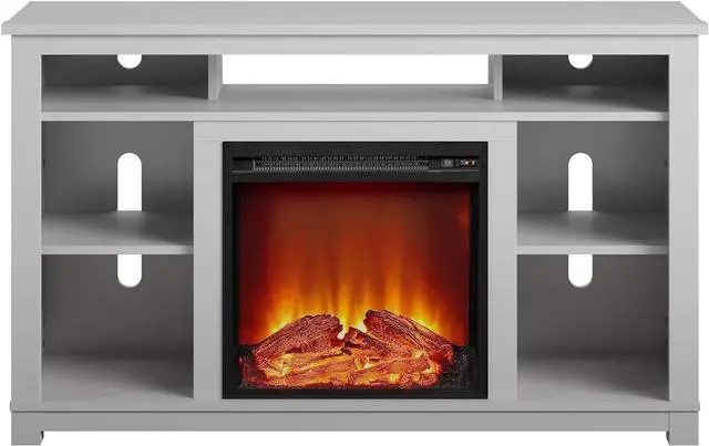 Alt view image 4 of 7 - Ameriwood Home Edgewood Fireplace TV Stand for TVs up to 55", Dove Gray