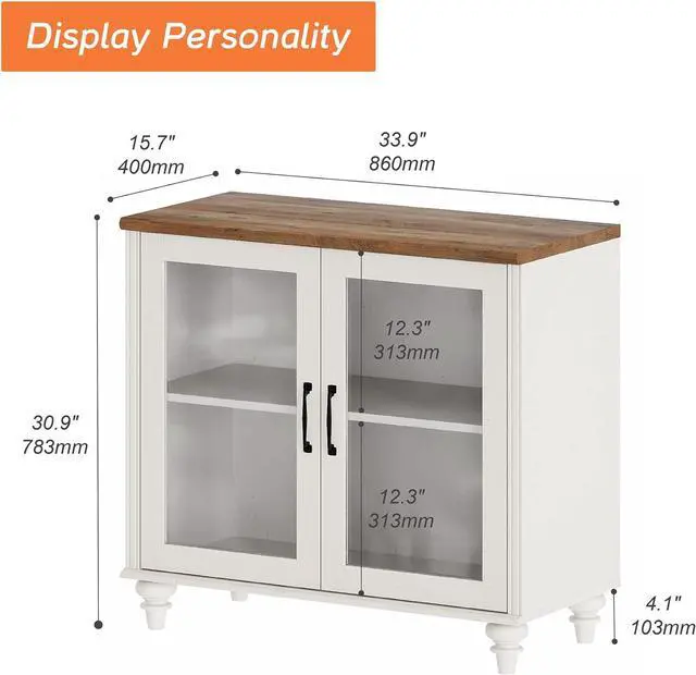 Alt view image 2 of 7 - WAMPAT TV Stand for 43 Inch TV with Storage Cabinet, White