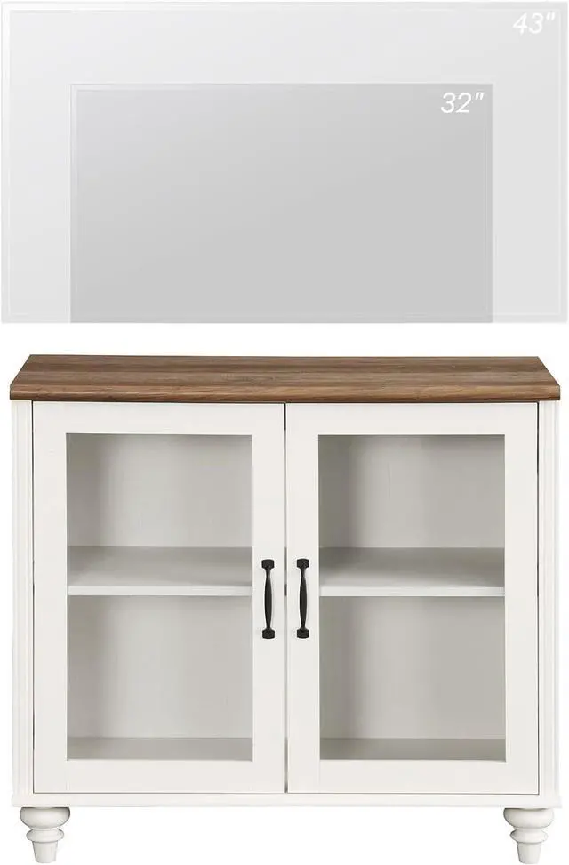 Alt view image 4 of 7 - WAMPAT TV Stand for 43 Inch TV with Storage Cabinet, White