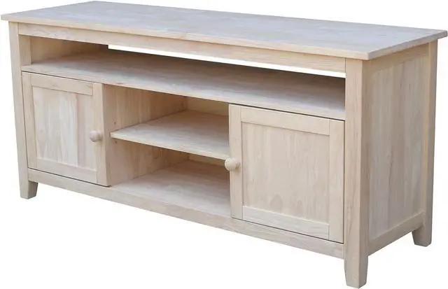 Alt view image 2 of 7 - International Concepts TV Stand with 2 Doors, 1 Shelf and 2 Cabinets