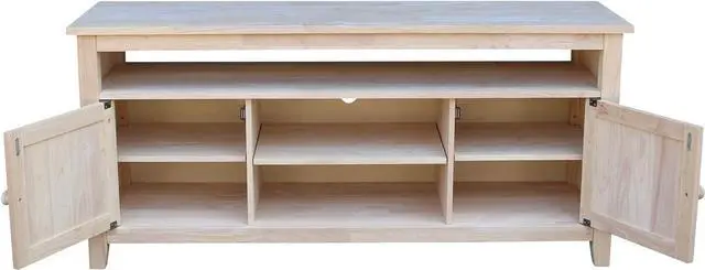 Alt view image 6 of 7 - International Concepts TV Stand with 2 Doors, 1 Shelf and 2 Cabinets
