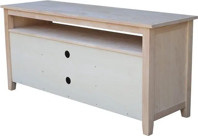 Alt view image 7 of 7 - International Concepts TV Stand with 2 Doors, 1 Shelf and 2 Cabinets