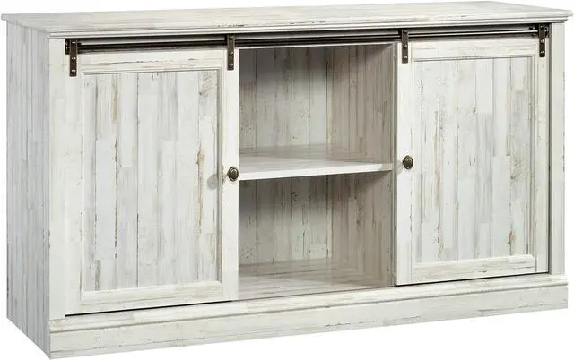 Main image of Sauder Barrister Lane Credenza, for TVs up to 60", White Plank finish