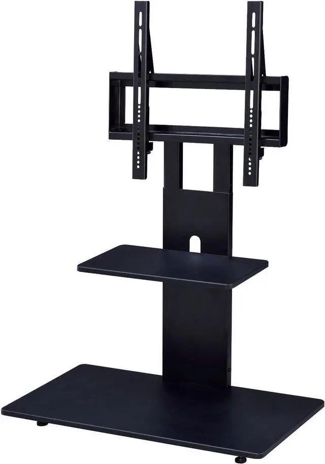 Main image of Proman Products Modern TV Stand With With Adjustable Mount and Two Shelves, Black