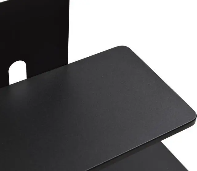Alt view image 4 of 5 - Proman Products Modern TV Stand With With Adjustable Mount and Two Shelves, Black