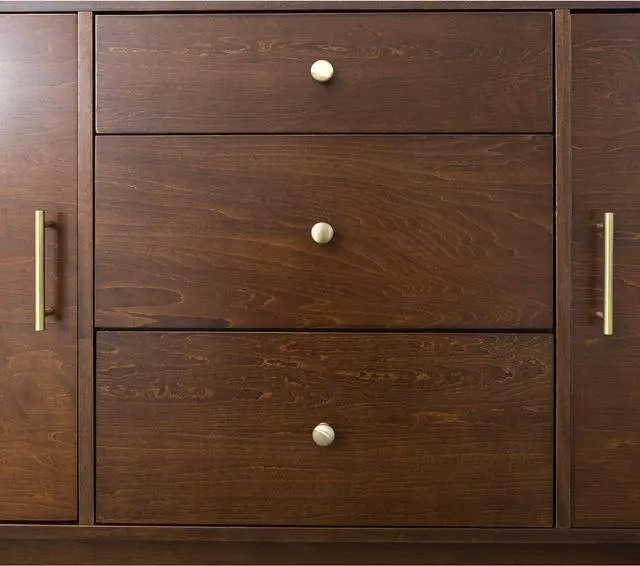 Alt view image 4 of 7 - Walker Edison Mid Century Modern-TV Stand Console with 3 Drawers and Closed Cabinet Storage, 60", Walnut