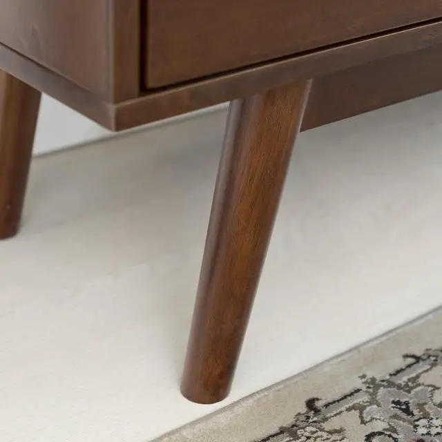 Alt view image 3 of 7 - Walker Edison Mid Century Modern-TV Stand Console with 3 Drawers and Closed Cabinet Storage, 60", Walnut