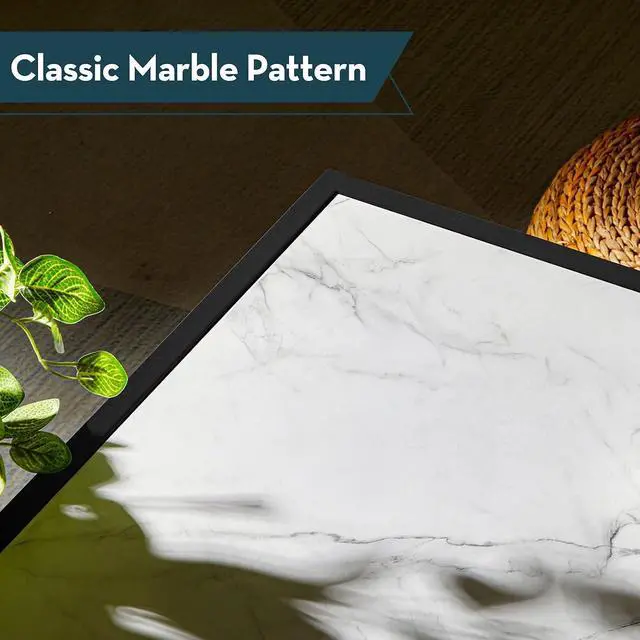 Alt view image 3 of 6 - SAYGOER Marble Coffee Table Small Square Coffee Tables Modern Center Table for Living Room Office 27.6 * 27.6 * 15.7 Inch, Easy Assembly, White Faux Marble