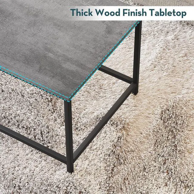 Alt view image 5 of 6 - SAYGOER Coffee Table Simple Modern Coffee Tables Open Design Rectangular Minimalist Center Table for Living Room Home Office, Easy Assembly, 39.37x19.69 x17.72, Gray Black