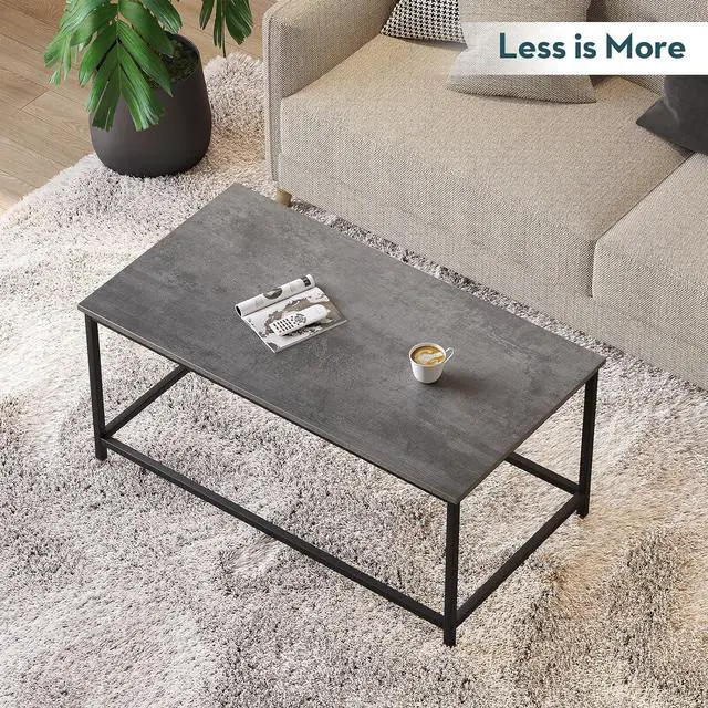 Alt view image 6 of 6 - SAYGOER Coffee Table Simple Modern Coffee Tables Open Design Rectangular Minimalist Center Table for Living Room Home Office, Easy Assembly, 39.37x19.69 x17.72, Gray Black