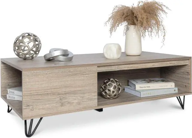 Main image of Milliard Modern Farmhouse Coffee Table with Storage Grey