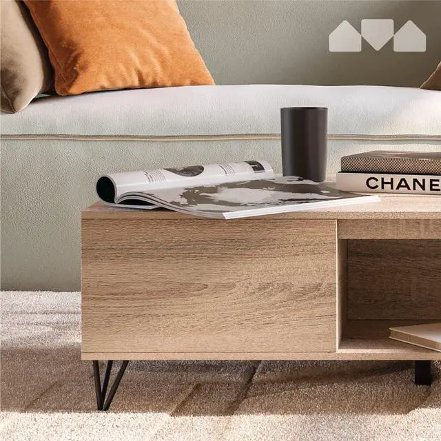 Alt view image 2 of 7 - Milliard Modern Farmhouse Coffee Table with Storage Grey