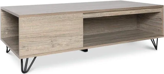 Alt view image 5 of 7 - Milliard Modern Farmhouse Coffee Table with Storage Grey