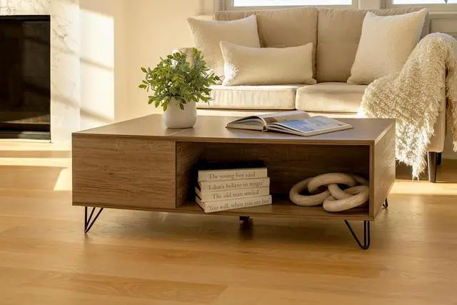 Alt view image 6 of 7 - Milliard Modern Farmhouse Coffee Table with Storage Grey
