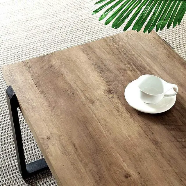 Alt view image 3 of 7 - FOLUBAN Rustic Coffee Table,Wood and Metal Industrial Cocktail Table for Living Room, 47 Inch Oak