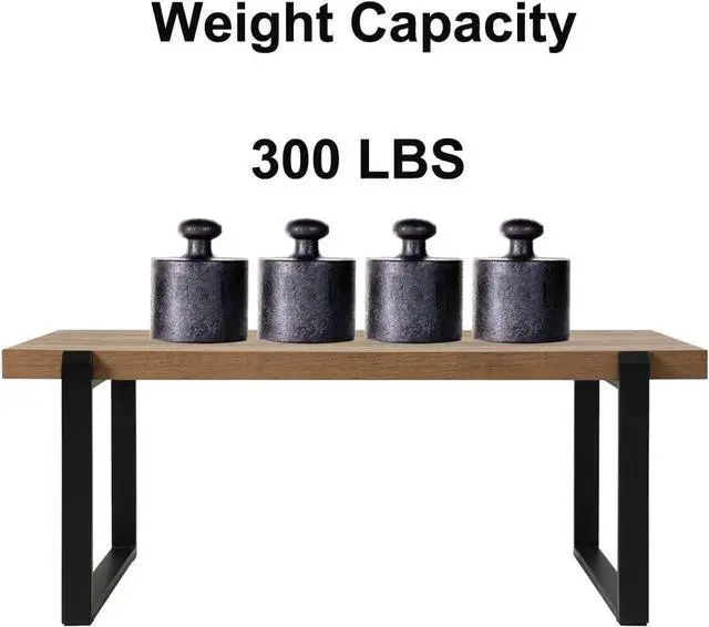 Alt view image 4 of 7 - FOLUBAN Rustic Coffee Table,Wood and Metal Industrial Cocktail Table for Living Room, 47 Inch Oak