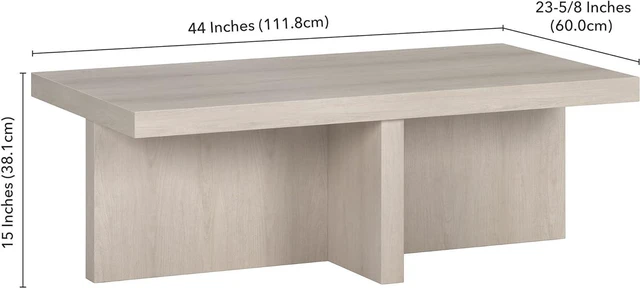 Alt view image 3 of 7 - Henn&Hart 44" Scandinavian Coffee Table, Beech White