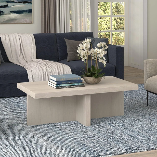 Alt view image 2 of 7 - Henn&Hart 44" Scandinavian Coffee Table, Beech White