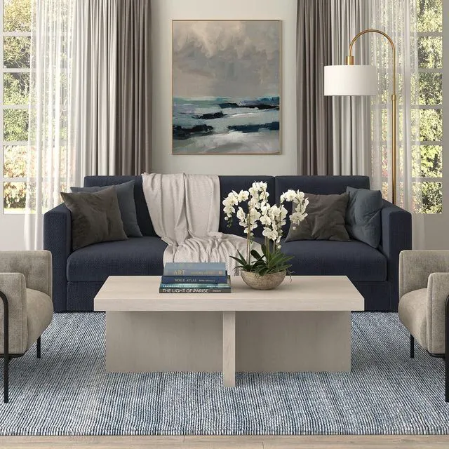 Alt view image 6 of 7 - Henn&Hart 44" Scandinavian Coffee Table, Beech White