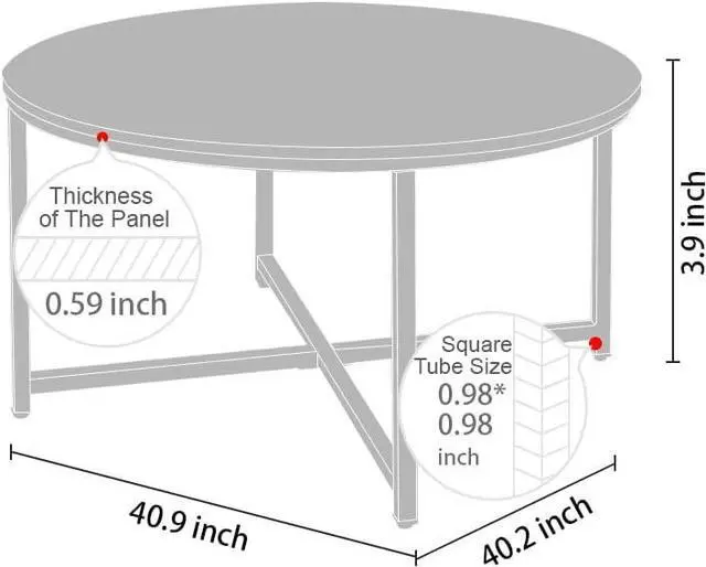 Alt view image 7 of 7 - AZL1 Life Concept Modern Round Coffee Table for Living Room, Sofa Center Table for Dining Room, Modern Marble Tabletop with Gold Metal Legs, Marble.