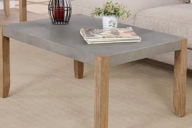 Alt view image 3 of 6 - Alaterre Furniture Newport 36" L Faux Concrete and Wood Coffee Table