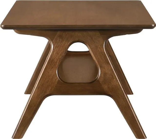Alt view image 6 of 6 - Arona Mid-Century Modern Wood Coffee Table with Shelf