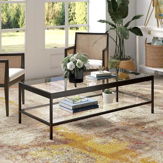 Alt view image 2 of 6 - Henn&Hart 54" Modern Coffee Table, Black
