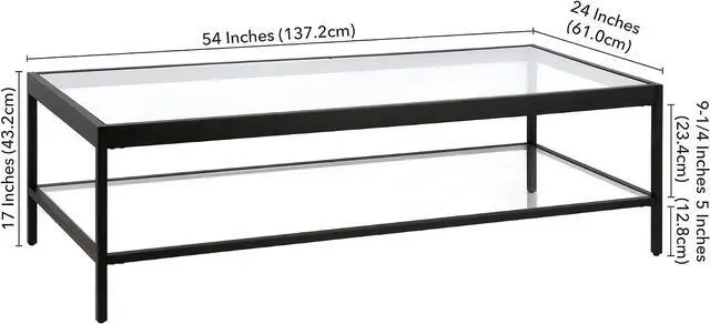 Alt view image 3 of 6 - Henn&Hart 54" Modern Coffee Table, Black