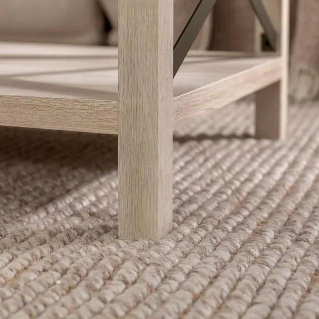 Alt view image 7 of 7 - Walker Edison Sedalia Modern Farmhouse Metal X Coffee Table, 40 Inch, White Oak