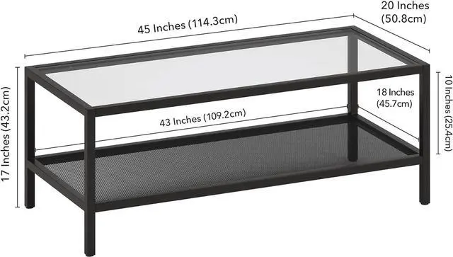 Alt view image 2 of 7 - Henn&Hart 45" Wide Rectangular Coffee Table in Blackened Bronze, Modern coffee tables for living room, studio apartment essentials