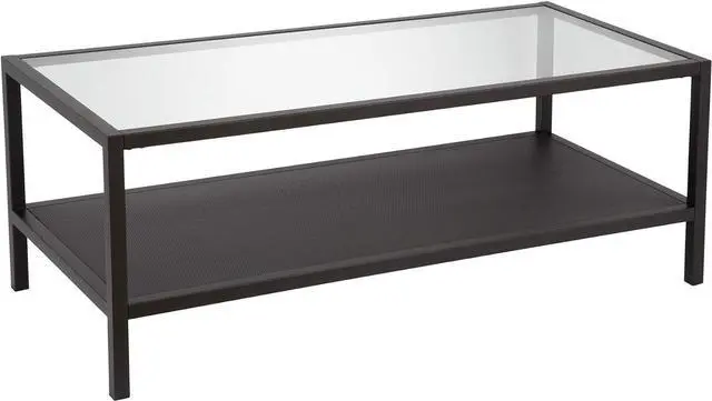 Alt view image 4 of 7 - Henn&Hart 45" Wide Rectangular Coffee Table in Blackened Bronze, Modern coffee tables for living room, studio apartment essentials