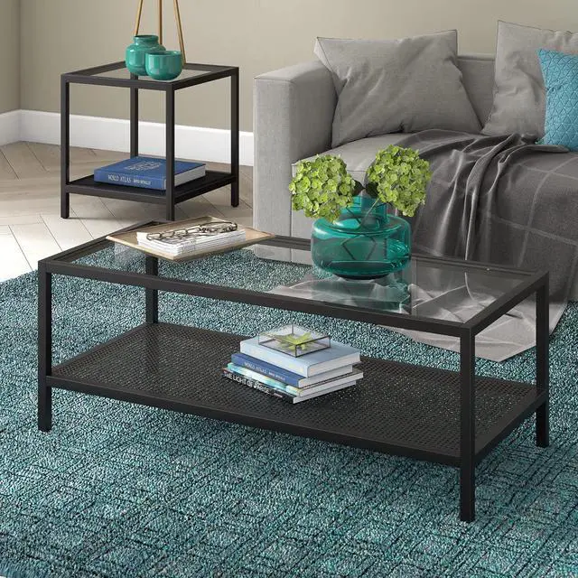 Alt view image 7 of 7 - Henn&Hart 45" Wide Rectangular Coffee Table in Blackened Bronze, Modern coffee tables for living room, studio apartment essentials