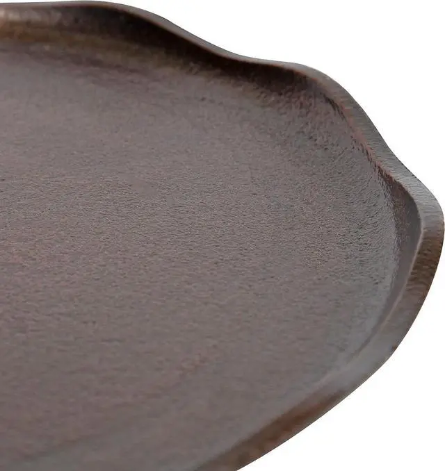 Alt view image 6 of 7 - Kate and Laurel Alessia Modern Round Metal Coffee Table; 26 x 26 x 16; Bronze; Sand Cast Aluminum Coffee Table with Raised Deckled Edge for Storage and Display