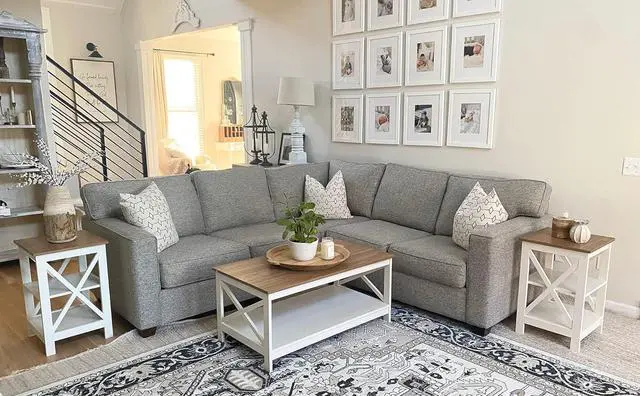 Alt view image 4 of 7 - PHI VILLA Coffee Table - Modern Coffee Tables with Storage for Living Room Shelf 2 Tiers, Farmhouse Coffee Table Set