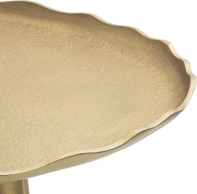 Alt view image 7 of 7 - Kate and Laurel Alessia Modern Glam Oval Coffee Table; 34 x 20 x 15; Gold; Metal Living Room Table for Storage and Display with Antique Deckled Edge Detailing