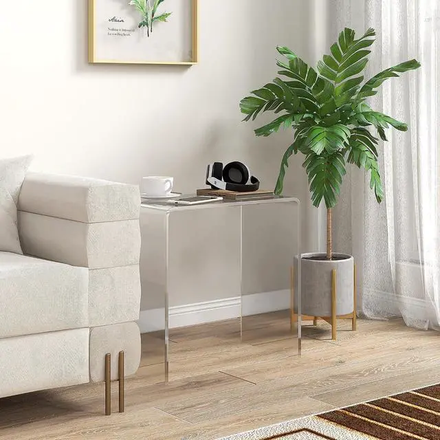 Alt view image 2 of 7 - HOMCOM 21" Acrylic Coffee Table 0.5" Thick Center Table Modern Clear
