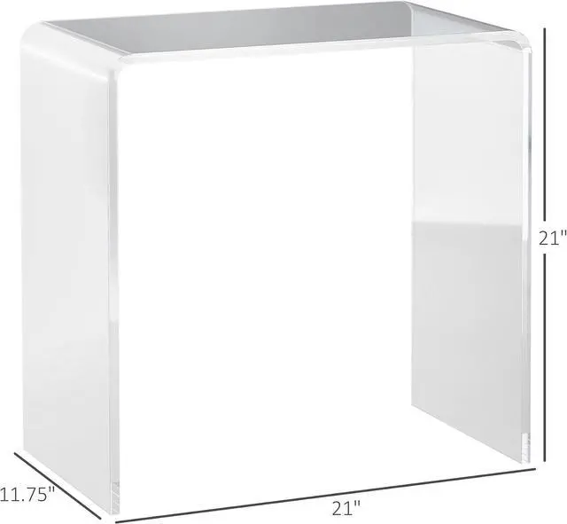 Alt view image 3 of 7 - HOMCOM 21" Acrylic Coffee Table 0.5" Thick Center Table Modern Clear