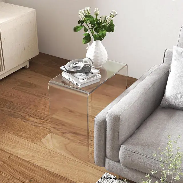 Alt view image 7 of 7 - HOMCOM 21" Acrylic Coffee Table 0.5" Thick Center Table Modern Clear