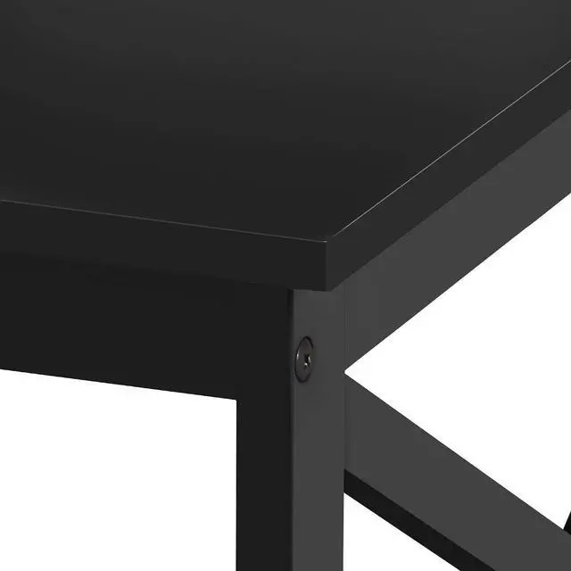 Alt view image 5 of 7 - Yaheetech Black Coffee Table for Living Room, X-Design Storage Shelf, 39.5"