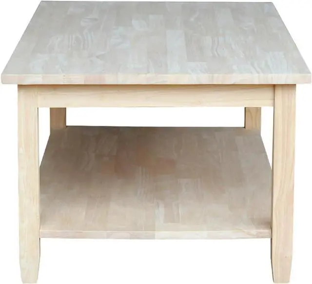Alt view image 5 of 6 - IC International Concepts Solano Coffee Table, 42 in W x 25 in D x 18 in H, Unfinished