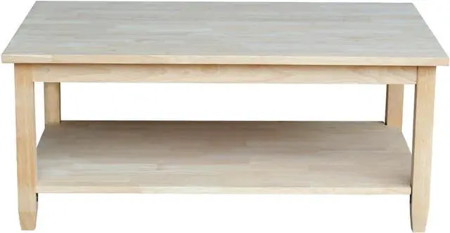 Alt view image 6 of 6 - IC International Concepts Solano Coffee Table, 42 in W x 25 in D x 18 in H, Unfinished