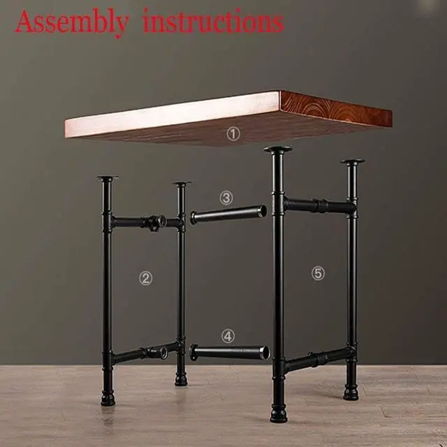 Alt view image 3 of 7 - 24 Inch Industrial Rustic Iron Pipe Entry Table, End Table, Coffee Table, Side Table, Metal Legs, Bar Table/Home Set/Living Room Set/Dining Room