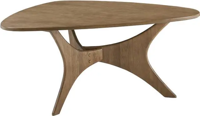 Alt view image 7 of 7 - INK+IVY Blaze Triangle Wood Coffee Table Plywood with Wood Veneer Legs, Mid-Century Modern, Easy Assembly, Accent Furniture For Living Room, Minimalist Décor, Light Brown