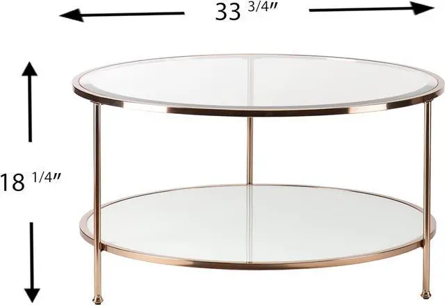 Alt view image 3 of 6 - SEI Furniture Risa Cocktail Table, Gold, 34 in x 34 in x 18 in