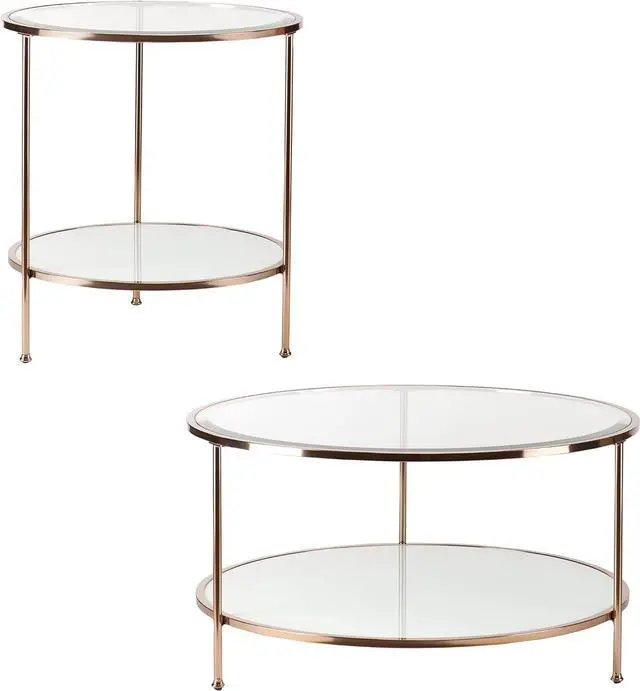 Alt view image 4 of 6 - SEI Furniture Risa Cocktail Table, Gold, 34 in x 34 in x 18 in