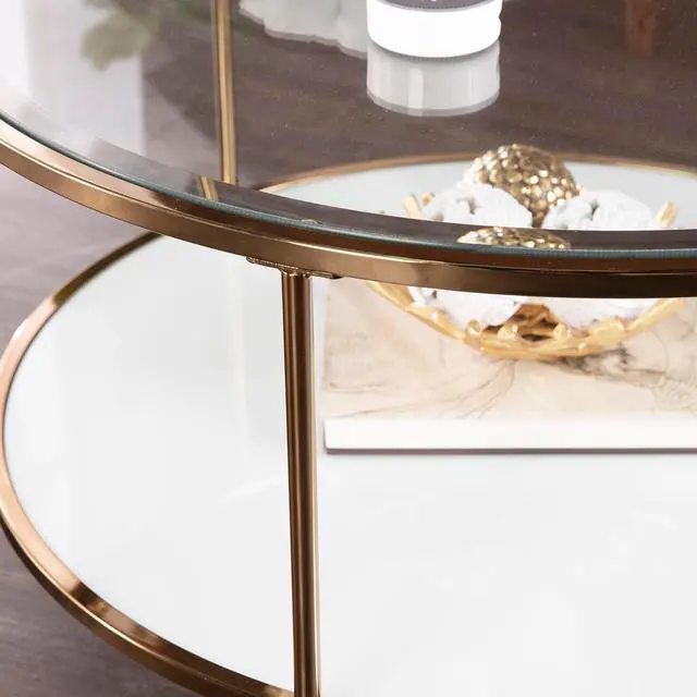 Alt view image 5 of 6 - SEI Furniture Risa Cocktail Table, Gold, 34 in x 34 in x 18 in