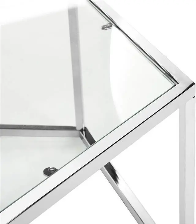 Alt view image 2 of 4 - Safavieh Home Collection Eliana Chrome and Glass Hexagon Coffee Table